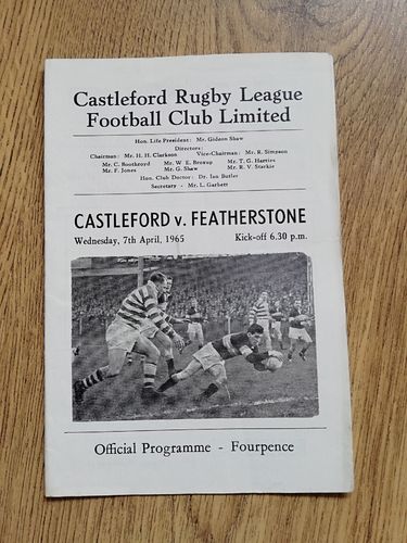 Castleford v Featherstone Apr 1965 RL Programme