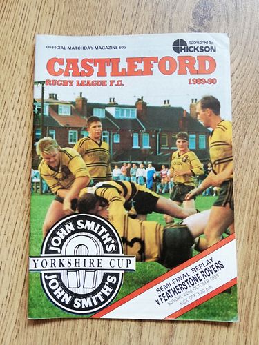 Castleford v Featherstone 1989 Yorks Cup Semi-Final Replay RL Programme