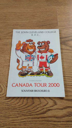 John Cleveland College Tour to Canada 2000 Brochure
