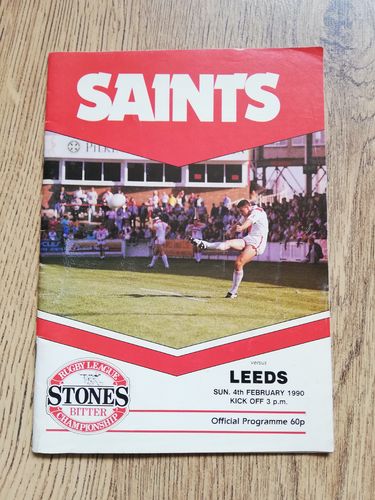 St Helens v Leeds Feb 1990 Rugby League Programme