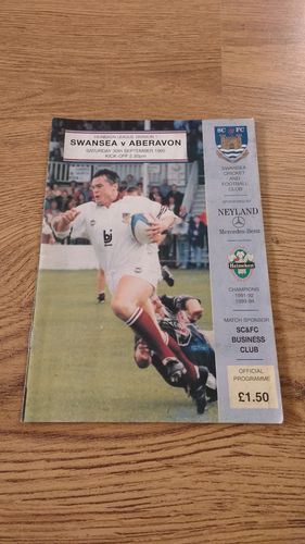 Swansea v Aberavon Sept 1995 Rugby Programme