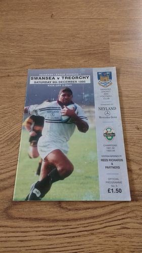 Swansea v Treorchy Dec 1995 Rugby Programme