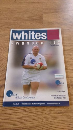 Swansea v Bridgend Aug 2001 Rugby Programme