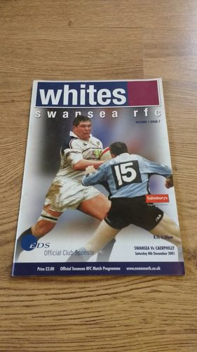 Swansea v Caerphilly Dec 2001 Rugby Programme