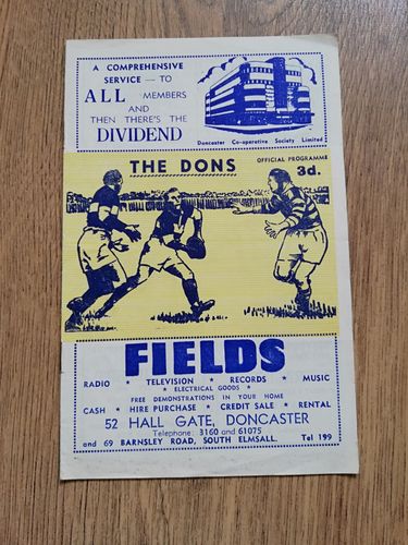Doncaster v Wakefield Trinity Jan 1961 RL Programme