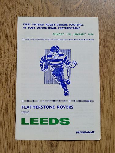 Featherstone v Leeds Jan 1976 Rugby League Programme