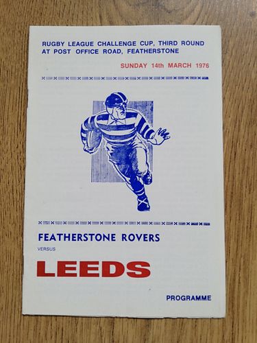 Featherstone v Leeds March 1976 Challenge Cup RL Programme