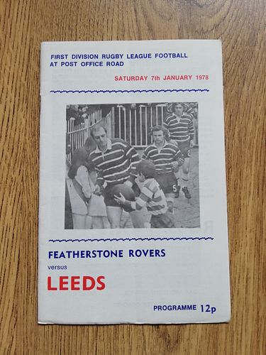 Featherstone v Leeds Jan 1978 Rugby League Programme
