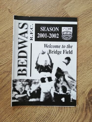 Bedwas v Bonymaen Sept 2001 Rugby Programme