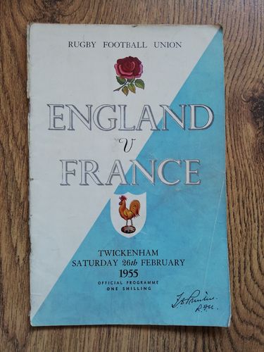 England v France 1955 Rugby Programme