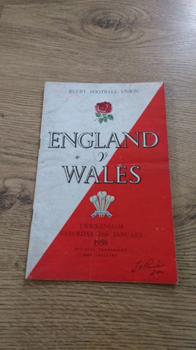 England v Wales 1958 Rugby Programme
