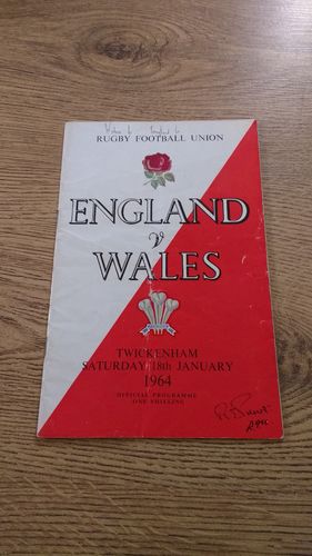 England v Wales 1964 Rugby Programme