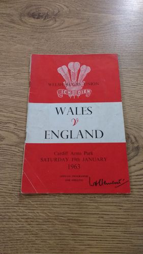Wales v England 1963 Rugby Programme