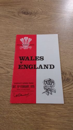 Wales v England 1975 Rugby Programme