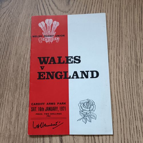 Wales v England 1971 Rugby Programme