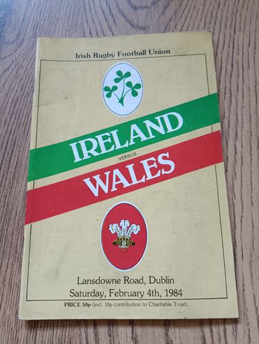 Ireland v Wales 1984 Rugby Programme