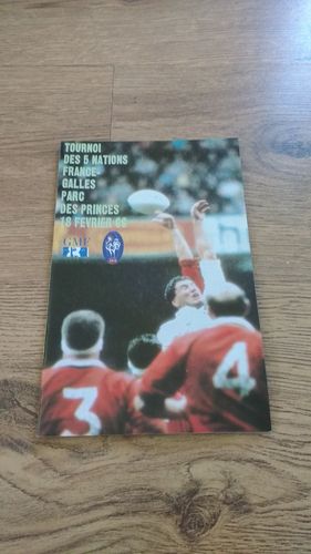 France v Wales 1989 Rugby Programme