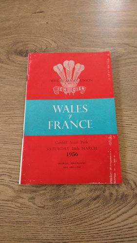 Wales v France 1956 with Rugby Programme Press Report