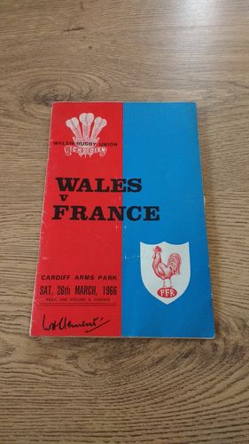 Wales v France 1966 Rugby Programme with Press Report