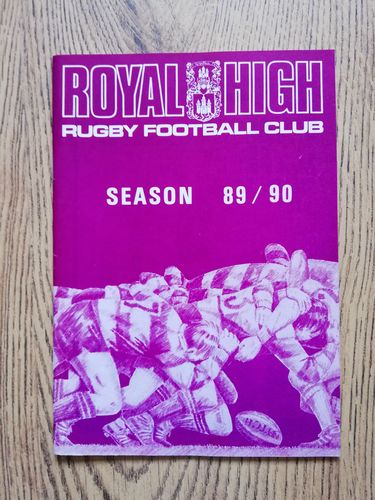 Royal High v Dundee High School FP Oct 1989 Rugby Programme