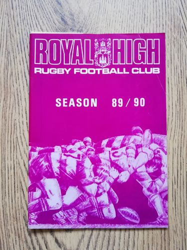 Royal High v Aberdeen GSFP Nov 1989 Rugby Programme