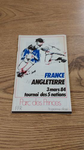 France v England 1984 Rugby Programme