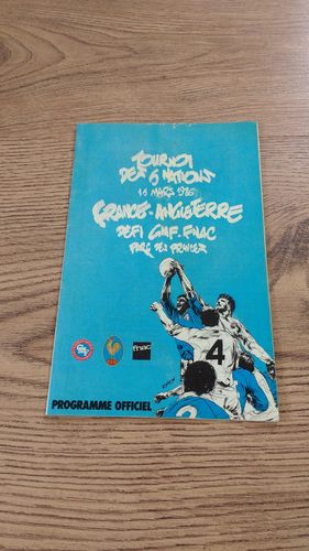 France v England 1986 Rugby Programme