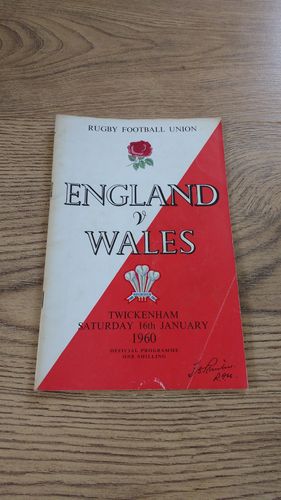 England v Wales 1960 Rugby Programme