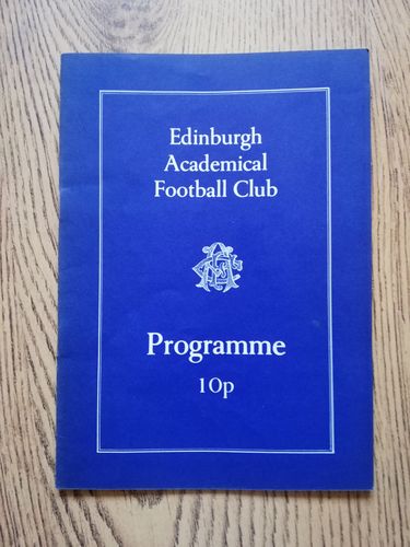 Edinburgh Academicals v Heriots FP Sept 1984 Rugby Programme