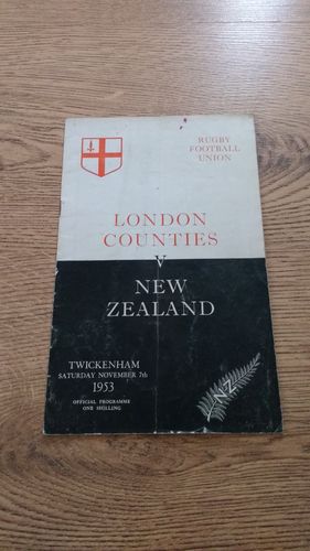 London Counties v New Zealand 1953 Rugby Programme