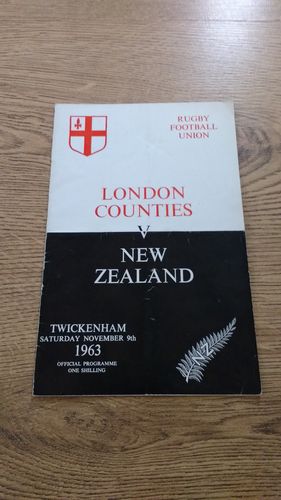 London Counties v New Zealand 1963 Rugby Programme