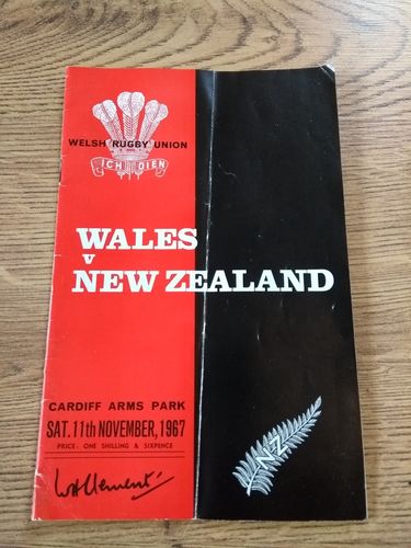 Wales v New Zealand 1967 Rugby Programme