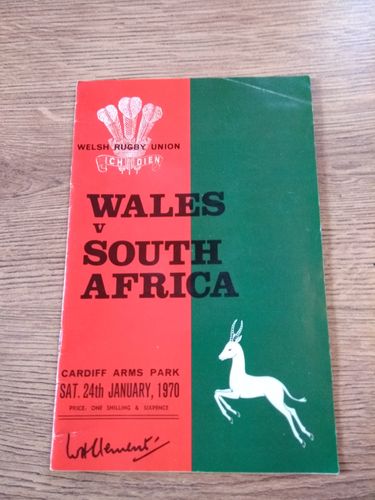 Wales v South Africa 1970 Rugby Programme