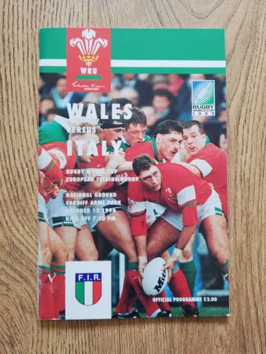 Wales v Italy 1994 Rugby World Cup Qualifying Programme