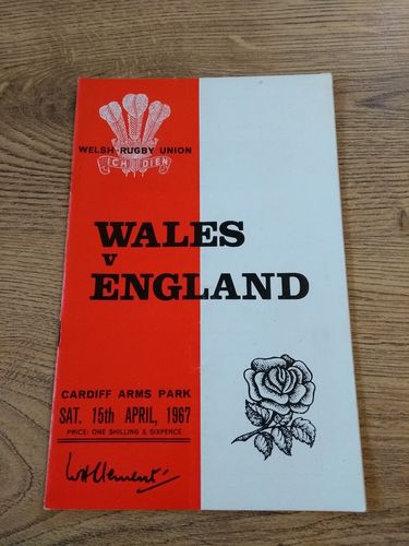 Wales v England 1967 Rugby Programme