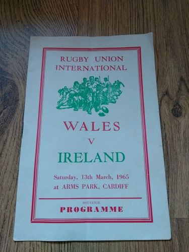 Wales v Ireland 1965 Souvenir Rugby Programme