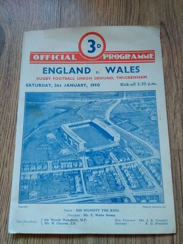 England v Wales 1950 Rugby Programme with Press Report