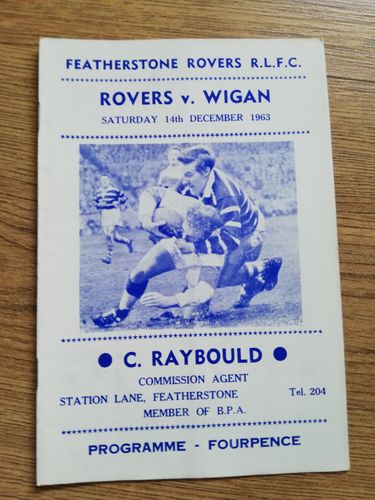 Featherstone v Wigan Dec 1963 Rugby Programme