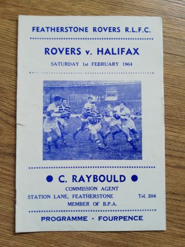 Featherstone v Halifax Feb 1964 RL Programme