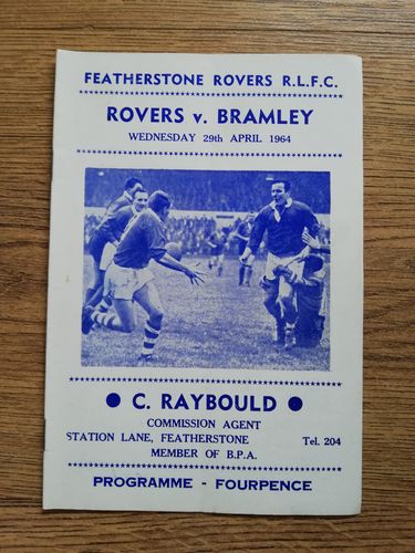 Featherstone v Bramley Apr 1964 RL Programme