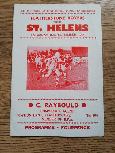 Featherstone v St Helens Sept 1964 RL Programme