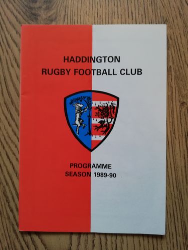 Haddington v Royal High Nov 1989 Rugby Programme