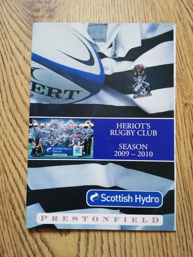 Heriot's FP v Edinburgh Academicals Sept 2009 Rugby Programme