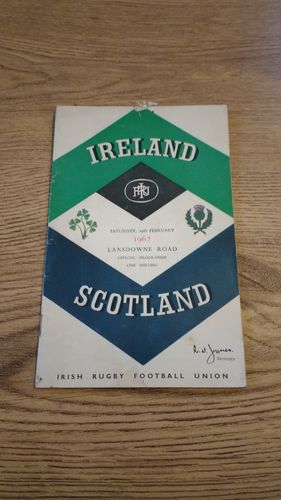 Ireland v Scotland 1962 Rugby Programme