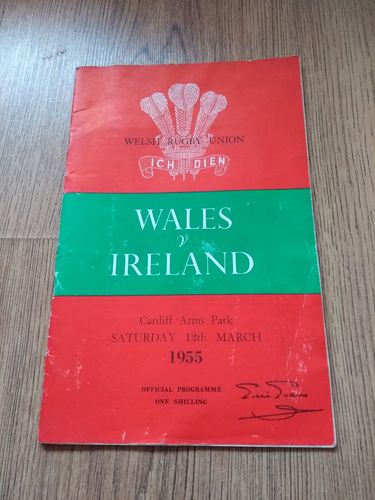 Wales v Ireland 1955 Rugby Programme with Press Report