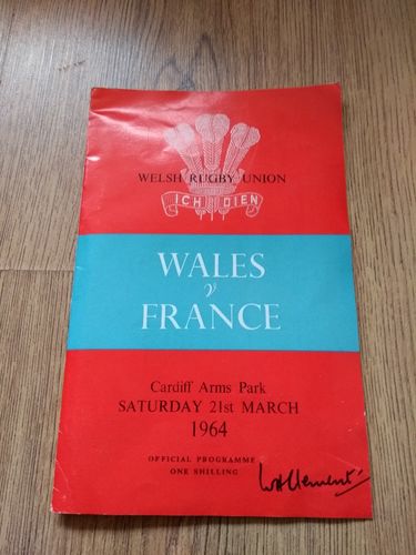 Wales v France 1964 Rugby Programme with Press Report