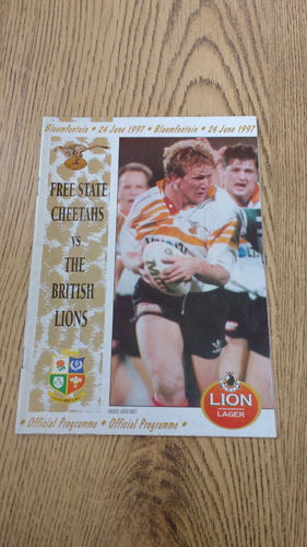Free State Cheetahs v British Lions 1997 Rugby Programme