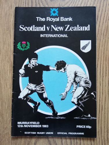 Scotland v New Zealand 1983 Rugby Programme