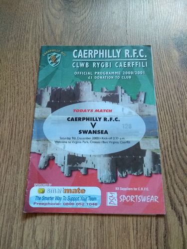 Caerphilly v Swansea Dec 2000 Rugby Programme