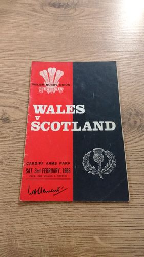 Wales v Scotland 1968 Rugby Programme